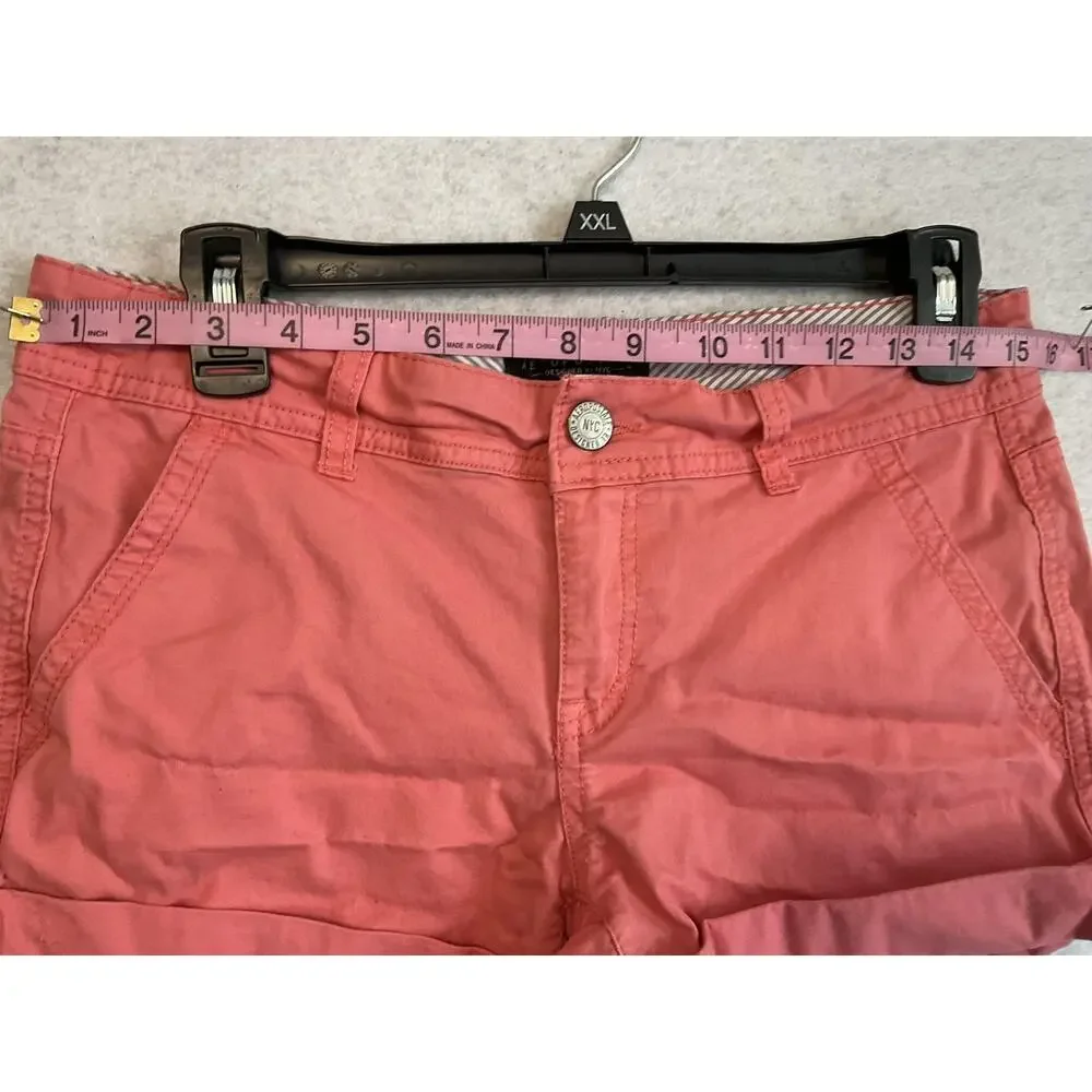 Aéropostale‎ Shorts Womens 4 Pink Chino Short Cuffed Twill Casual Pockets